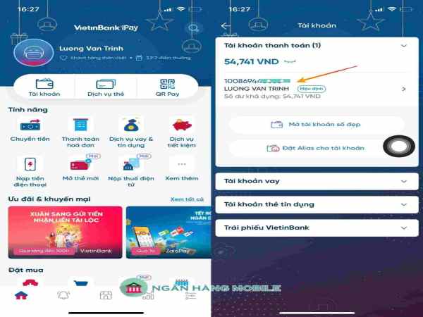 Tra mã giao dịch Vietinbank trên app Vietinbank iPay