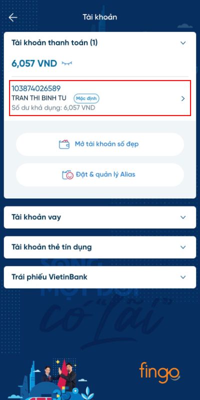 Trong giao diện ứng dụng, chọn mục "Tài khoản." Trong giao diện ứng dụng, chọn mục "Tài khoản."