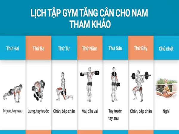 Các bài tập gym tăng cân cho nam