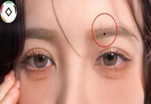 nốt ruồi trên chân mày phải nữ