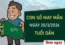 Con số may mắn hôm nay 20/3/2026 thứ 6 tuổi Dần